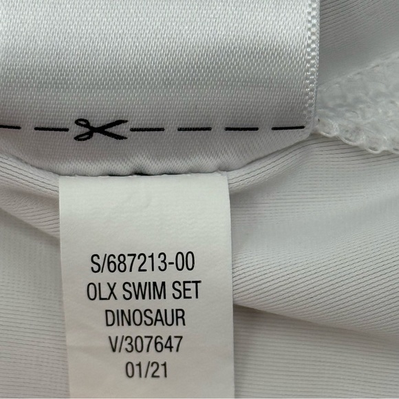 Old Navy Rashguard Swim Top Trunks Toddler Boys Swim Set Dinosaur 4T Blue White - Picture 5 of 16